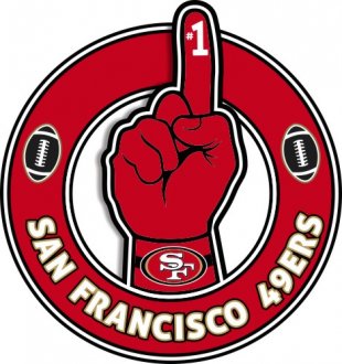 Number One Hand San Francisco 49ers logo decal sticker