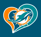 Miami Dolphins Heart Logo decal sticker