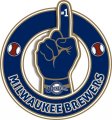 Number One Hand Milwaukee Brewers logo Sticker Heat Transfer