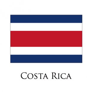 Costa Rica flag logo Sticker Heat Transfer