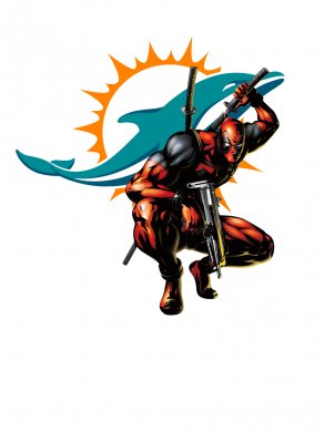 Miami Dolphins Deadpool Logo Sticker Heat Transfer