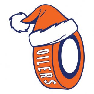 Edmonton Oilers Hockey ball Christmas hat logo Sticker Heat Transfer