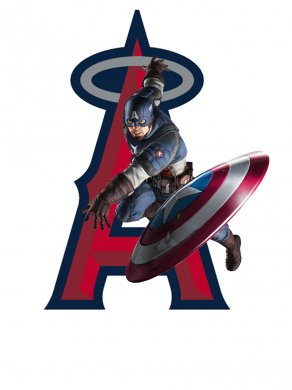 Los Angeles Angels of Anaheim Captain America Logo Sticker Heat Transfer