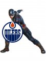Edmonton Oilers Captain America Logo Sticker Heat Transfer