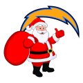 Los Angeles Chargers Santa Claus Logo decal sticker