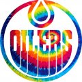 Edmonton Oilers rainbow spiral tie-dye logo decal sticker