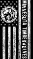Minnesota Timberwolves Black And White American Flag logo Sticker Heat Transfer