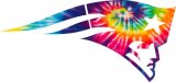 New England Patriots rainbow spiral tie-dye logo decal sticker