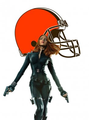 Cleveland Browns Black Widow Logo Sticker Heat Transfer