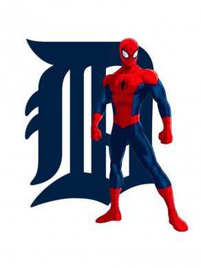 Detroit Tigers Spider Man Logo Sticker Heat Transfer