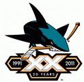 San Jose Sharks 2010 11 Anniversary Logo 03 decal sticker