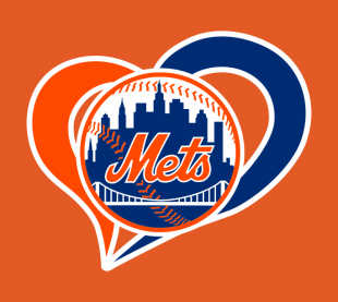 New York Mets Heart Logo Sticker Heat Transfer