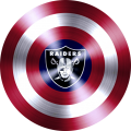 Captain American Shield With Oakland Raiders Logo Sticker Heat Transfer