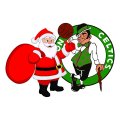 Boston Celtics Santa Claus Logo Sticker Heat Transfer