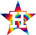 Houston Astros rainbow spiral tie-dye logo Sticker Heat Transfer