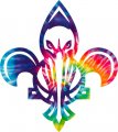 New Orleans Pelicans rainbow spiral tie-dye logo decal sticker