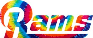 Los Angeles Rams rainbow spiral tie-dye logo decal sticker