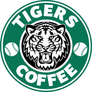 Detroit Tigers Starbucks Coffee Logo decal sticker