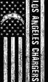 Los Angeles Chargers Black And White American Flag logo decal sticker