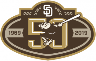 San Diego Padres 2019 Anniversary Logo 01 Sticker Heat Transfer