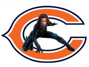 Chicago Bears Black Widow Logo Sticker Heat Transfer