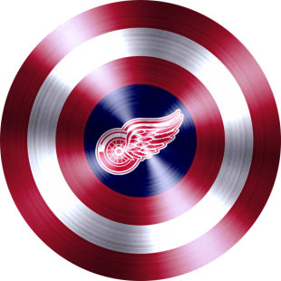 Captain American Shield With Detroit Red Wings Logo Sticker Heat Transfer
