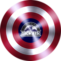 Captain American Shield With Colorado Rockies Logo Sticker Heat Transfer