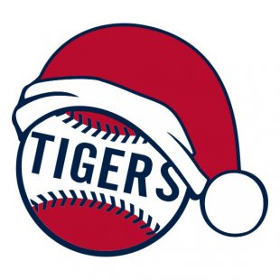 Detroit Tigers Baseball Christmas hat logo decal sticker