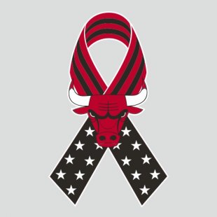 Chicago Bulls Ribbon American Flag logo decal sticker