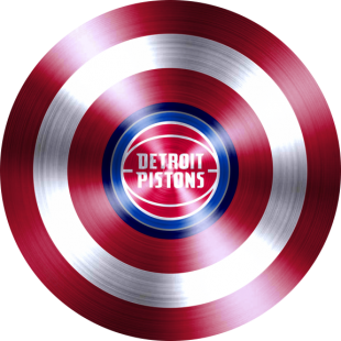 Captain American Shield With Detroit Pistons Logo Sticker Heat Transfer