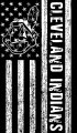 Cleveland Indians Black And White American Flag logo decal sticker