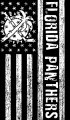 Florida Panthers Black And White American Flag logo decal sticker