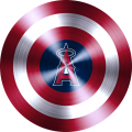Captain American Shield With Los Angeles Angels Logo Sticker Heat Transfer