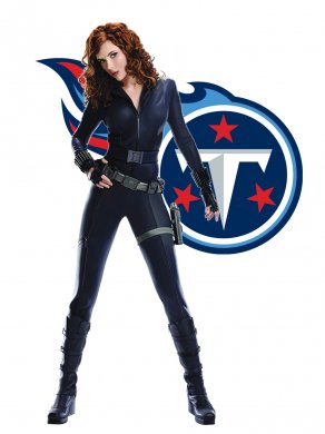 Tennessee Titans Black Widow Logo Sticker Heat Transfer