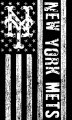 New York Mets Black And White American Flag logo decal sticker