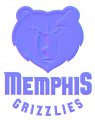 memphis grizzlies Colorful Embossed Logo Sticker Heat Transfer