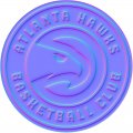 Atlanta Hawks Colorful Embossed Logo Sticker Heat Transfer