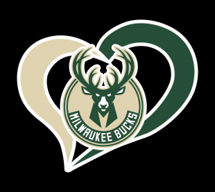 MilwaukeeBucks Heart Logo Sticker Heat Transfer