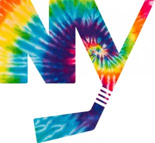 New York Islanders rainbow spiral tie-dye logo Sticker Heat Transfer