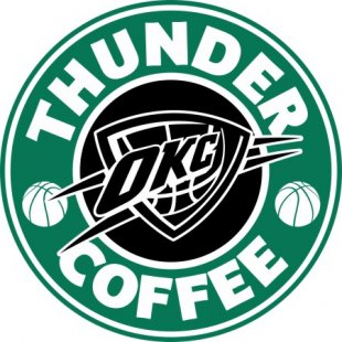 Oklahoma City Thunder Starbucks Coffee Logo decal sticker