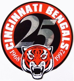 Cincinnati Bengals 1992 Anniversary Logo Sticker Heat Transfer