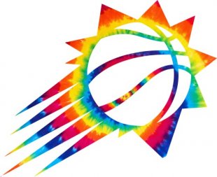 Phoenix Suns rainbow spiral tie-dye logo decal sticker