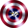 Captain American Shield With Nashville Predators Logo decal sticker