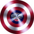 Captain American Shield With New Orleans Pelicans Logo decal sticker