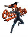 Baltimore Orioles Black Widow Logo Sticker Heat Transfer