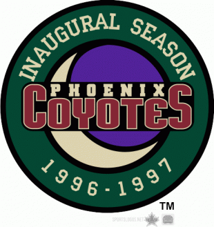 Arizona Coyotes 1996 97 Anniversary Logo 03 Sticker Heat Transfer