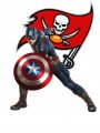 Tampa Bay Buccaneers Captain America Logo decal sticker