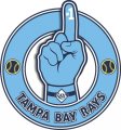Number One Hand Tampa Bay Rays logo decal sticker