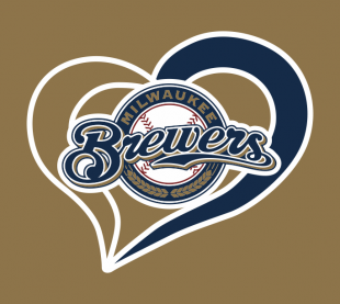 Milwaukee Brewers Heart Logo Sticker Heat Transfer