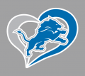 Detroit Lions Heart Logo Sticker Heat Transfer